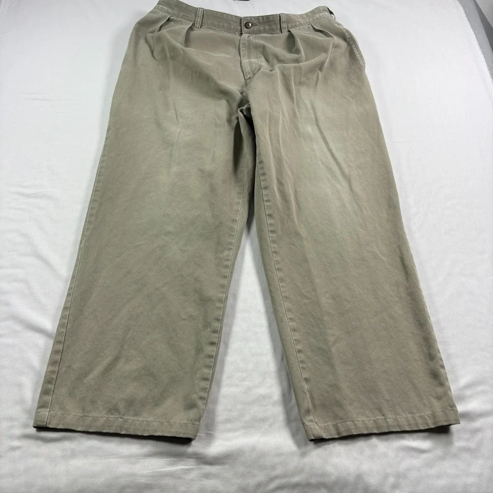 Vintage Polo Ralph Lauren Pants Mens 34x28 Gray Beige Pleated Chino 90s READ